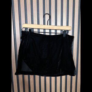 New Free People Mini Skirt 2 / XS Womens Black Velvet Tulip Poly Fabric